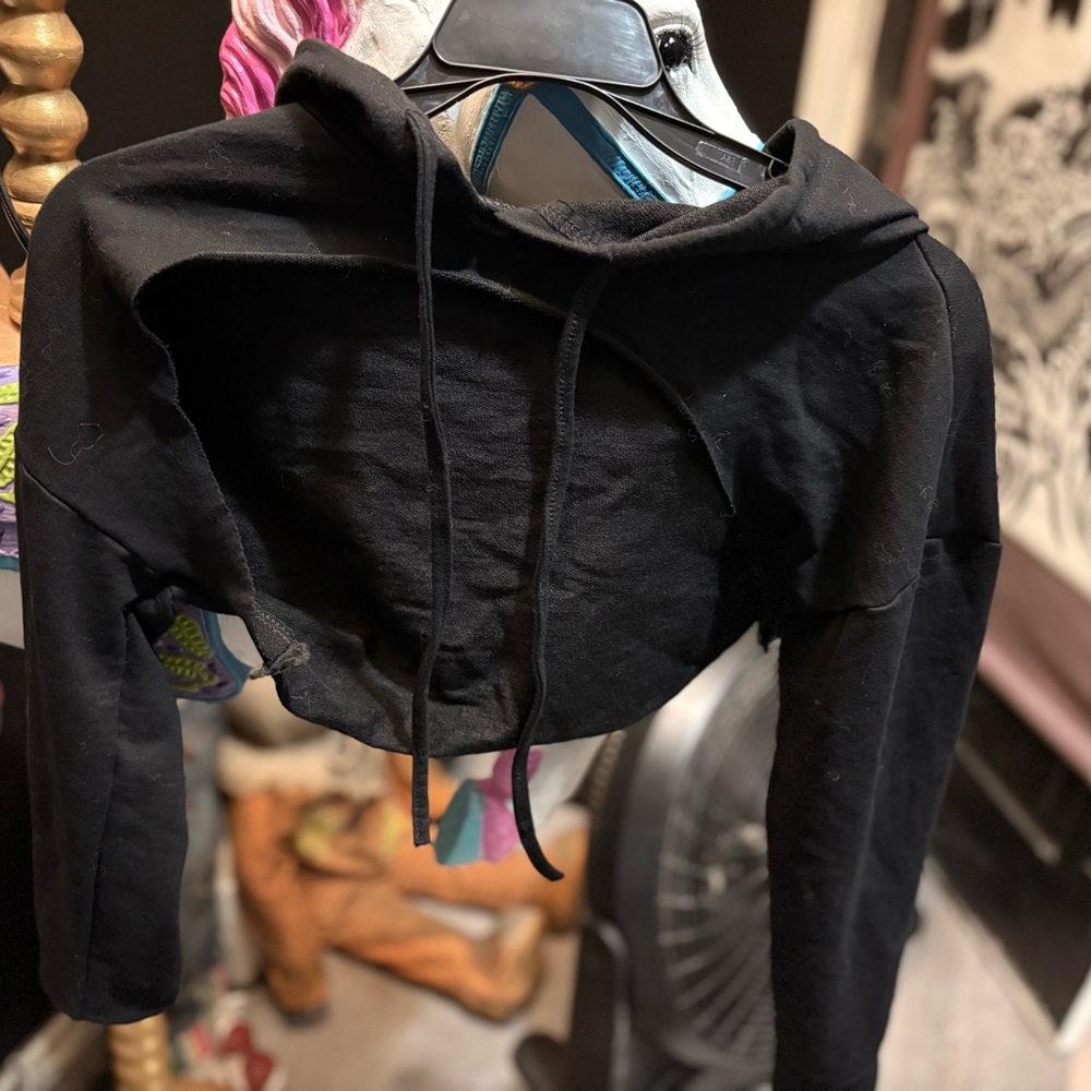 Source Unknown Black Cropped Hoodie